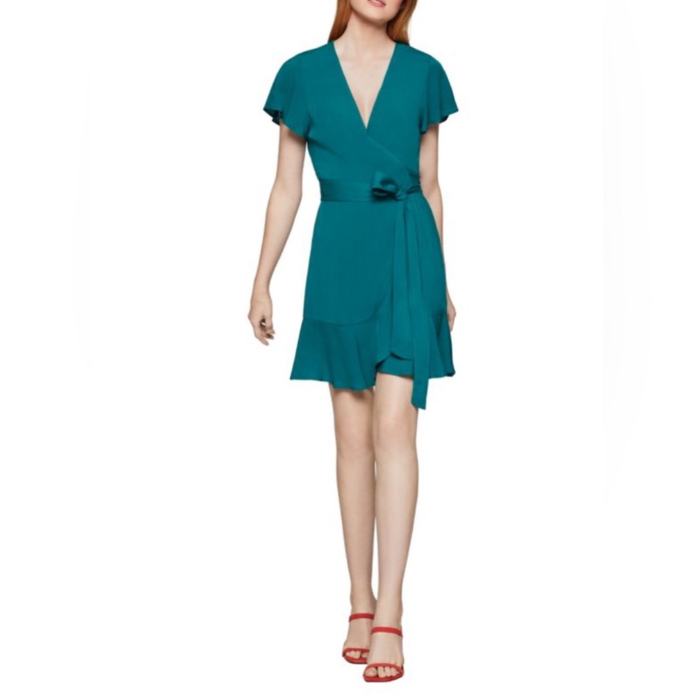 NWT BCBGeneration Teal Mini Wrap Dress Size XS